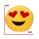 2 x Peluche Emoji coussin coup baiser + Coussin Emoji amour coeur yeux, 32cm 12" Emoji oreiller