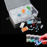 Aufbewahrungsbox für Diamantmalerei-Edelsteine ​​mit 64 einzelnen Fächern mit Deckel, Meeresperlen-Organizer