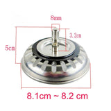 Diameter 81 mm Universal Stainless Steel Kitchen Sink Filter Strainer Stopper Waste Plug