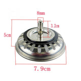 Diameter 79 mm Universal Stainless Steel Kitchen Sink Filter Strainer Stopper Waste Plug
