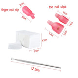 Nail Remover Tool set 10x Finger Nail Clips+10x Toe Nail Clips+200x Cotton Pads + 1 Tool Polish