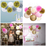 10 Gold tissue 10 inch pompoms decorations paper flower balls birthday