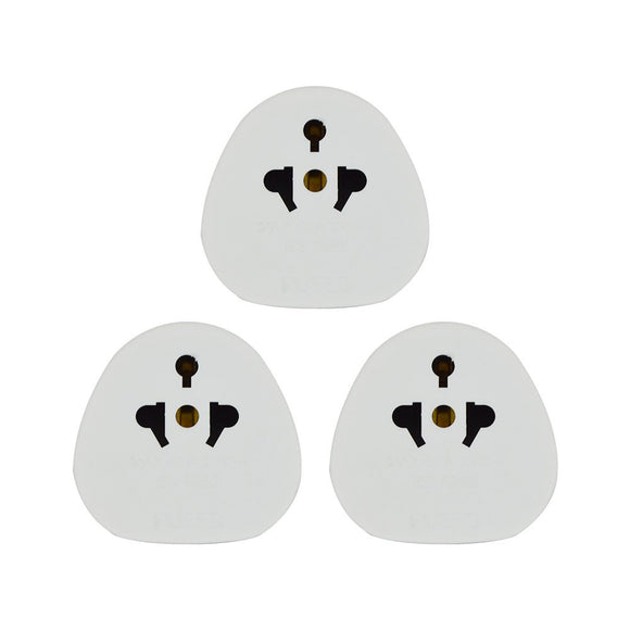 3pcs UK Visitor Mains Adaptor - European Europe/EU/China To 3 Pin UK