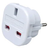 6pcs Travel Adapter - UK to EU Euro European adapter White Plug 2 Pin