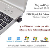 2 Stück Bluetooth 4.0 USB Dongle Adapter, Bluetooth Sender Empfänger unterstützt Windows 10, 8, 7 