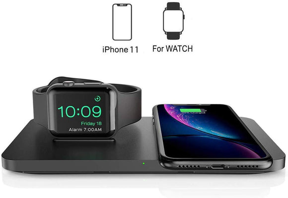 Dual 2 in 1 Wireless Charger FOR Apple Watch iPhone 11/11 Pro Max/XR/XS