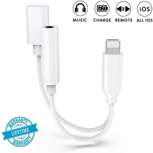 Headphone Adapter for iPhone 8 Adapter to 3.5mm Jack AUX Audio Earphone Adapter for iPhone 8/8Plus/7/7Plus/X/XS