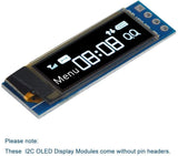 2 Stück I2C OLED-Anzeigemodul 0,91 Zoll I2C SSD1306 OLED-Anzeigemodul für Arduino 