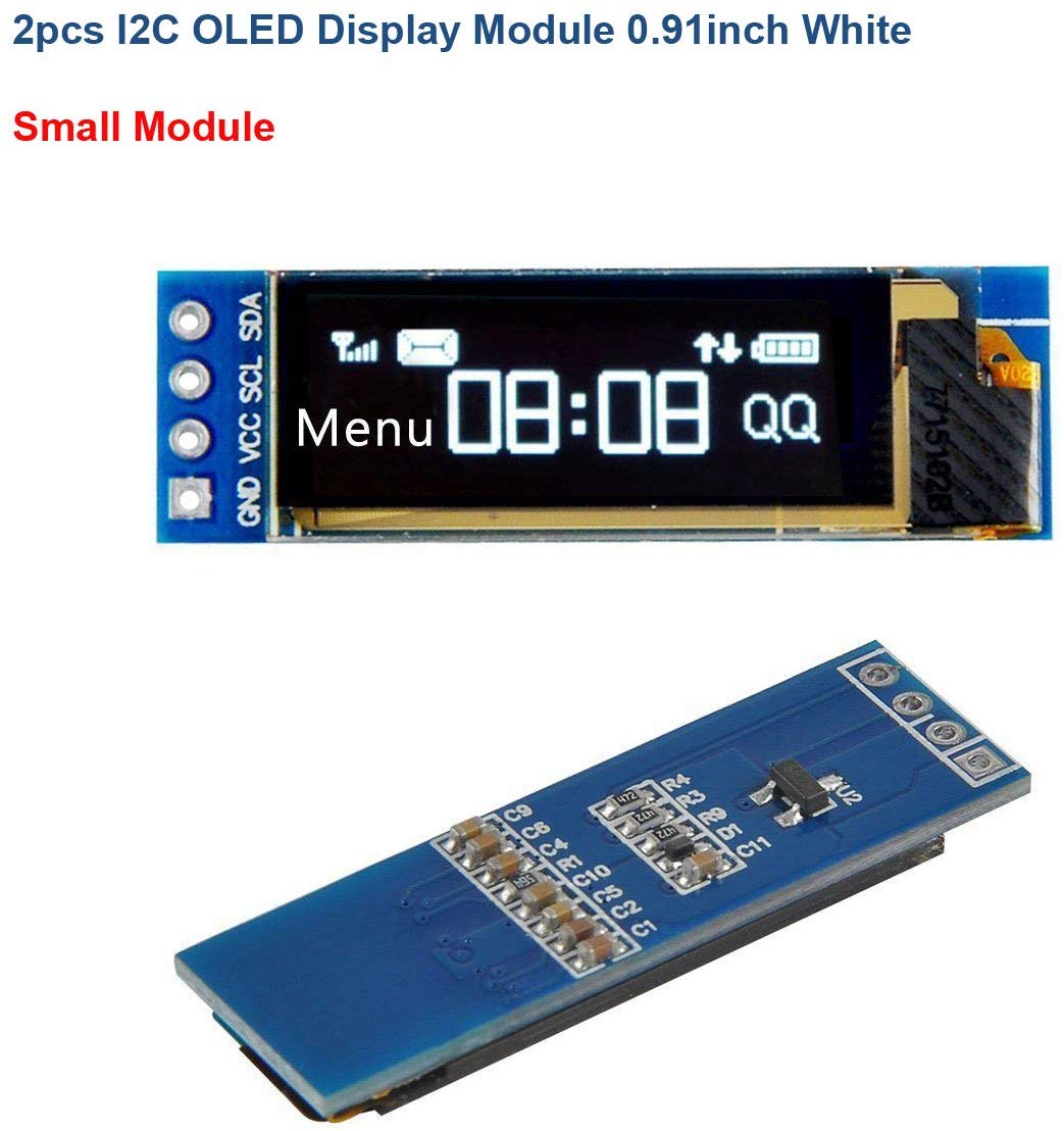 Display 12c Module 2pcs I2C OLED Display Module 0.91 Inch I2C SSD1306 OLED Display Module ...