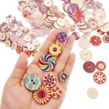 300 x Vintage Multicolour Wooden Buttons 2 Holes Round Buttons DIY Sewing Craft Knitting Decoration