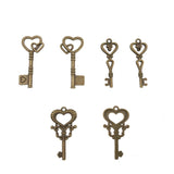 75 x Vintage-Skelettschlüssel, bronzefarben, Charm-Schlüssel, Anhänger, DIY, handgefertigte Halskette, Bastelprojekte