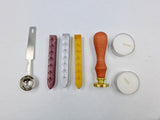 Wax Seal kit: Stamp + Sealing Wax Sticks + Tea Lights + Spoon + Gift Box, Retro Vintage Sealing Set