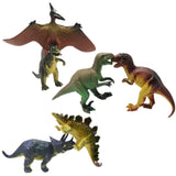 6 Assorted set toy dinosaur figures triceratops pterodactyl stegosaurus allosaurus tyrannosaurus rex