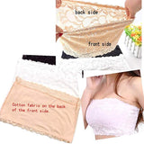 3 Farben Weiß Beige Schwarz Extra Große Größe XL Elastischer trägerloser Bandeau-BH aus Spitze für Damen