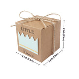 50 x Little Prince kraft paper baby shower favour boxes for boy birthday party christening baptism