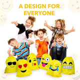 12pcs Lovely emoji cartoon drawstring backpack PE bags for kids & adult birthday party bag fillers