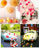 10 pompons en papier de soie rose vif 10" 25 cm décoration pompon mariage anniversaire baby shower soirée poule