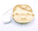 Wooden Baby Teeth Box for Girl Milk Christening Shower Birthday Gift