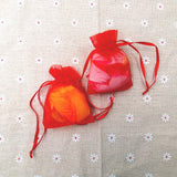 50x Red organza bags party favour confetti small gift 7x9 cm, for candy, jewelry, beads, dry flower