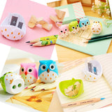 24 x Novelty two holes pencil sharpener with container owl toy  for children birthday favours kids party bag