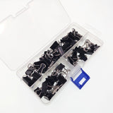 60 schwarze 15 mm Mini-Büro-Foldback-Klammern, kleine Büroklammern aus Metall, Büroklammern, Bulldoggenklammern