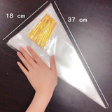 100 Clear cone sweet bags with ties cellophane party treat bags for sweets snacks wedding birthday