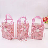 24 x Sac de faveur de fête prénatale rose, sac doux pour fille, mini sac en papier de fête pour fête d'anniversaire de bébé fille