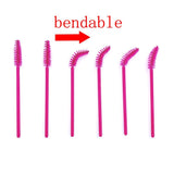 200 x Plastic disposable pink mascara applicator wands eyelash brushes for eyebrow wand lash brow