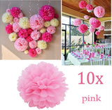 Pompons en tissu 10x10 pouces 25 cm, accessoires de décoration pour mariage, anniversaire, baby shower