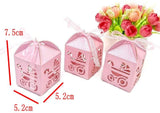 48 x boîtes à dragées en papier nacré pour landau de bébé rose, pour fête prénatale fille, fête d'anniversaire