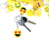 50 x Emoji keychain emoticon keyring children birthday party favours party bag fillers kids party