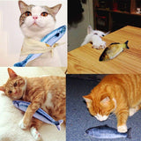4 x Katzenminze-Fisch-Katzenspielzeug + 4 x Katzenminze-Baggies, interaktives Plüschtier, realistische 3D-Simulation, Katzenspielzeug