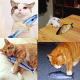 4 x Catnip fish cat toys + 4 x catnip baggies interactive plush toy 3D realistic simulation cat toys
