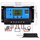 20A 12V/24V Intelligent solar panel charge controller w/ LCD display USB port overcurrent protection