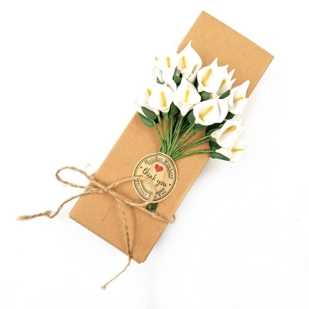 künstliche calla weiß 144 weiße Calla-Lilien, kleine künstliche Blumen für Geschenkbox-Dekor – JZK