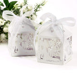50x Pearly paper white wedding favour boxes for wedding favors chocolates sweet for wedding banquet