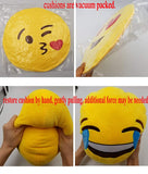 2 x Stuffed plush Emoji cushion blow kiss + Emoji cushion love heart eyes, 32cm 12" Emoji pillow