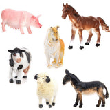 Ensemble assorti de 6 figurines d'animaux de ferme, jouets de bain portables pour enfants, cadeau d'anniversaire