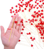 200 x Red Heart Bamboo Wooden Cocktail Stick 12cm Long Toothpick for Party Nibbles Tapas Sandwich