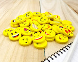 48 x Novelty erasers smile laughing shy emoji rubbers cute gifts for kids party occasion festival