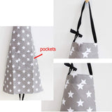 2 x Tablier de cuisine Star Chefs Tablier en toile de coton avec 2 poches pour femmes filles adultes pour la cuisine