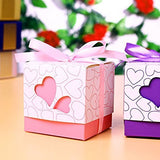 50 Pink Heart Wedding Favour Box Sweet Box Gift Box for Wedding Birthday Baby Graduation Party