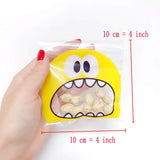 400x Monster self-adhesive cookie bags sweetie bags candy bags party treat bags for sweets snacks