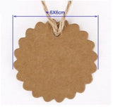 100 paper gift tags kraft paper+20m jute string price tags luggage gift labels birthday kraft card