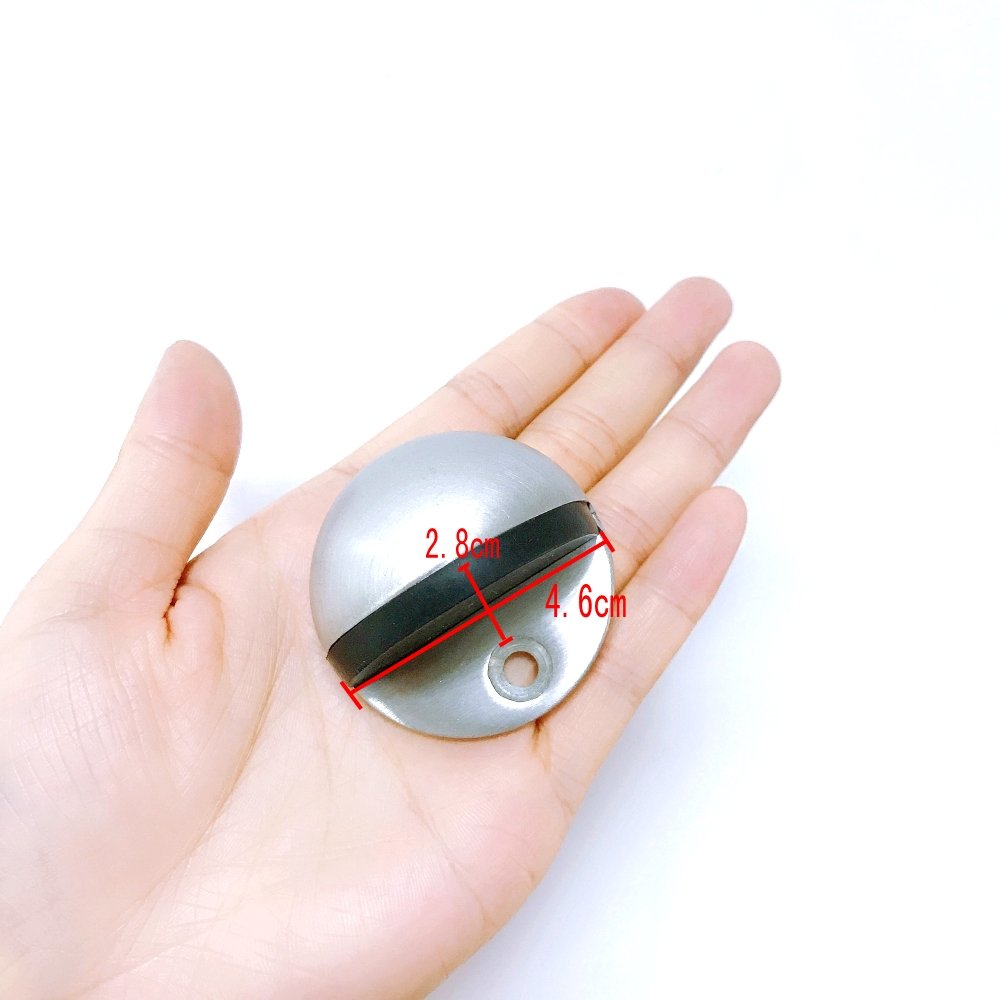 2 x Half moon oval door stop catch stainless steel metal door stopper with mounted screws use