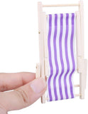 4x Mini wooden dolls house furniture accessories deck chair dolls beach chair for indoor outdoor