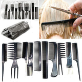 10x Professional Salon Comb Set Anti-static Hair Styling Hairdressing Combs+4x Hair Clips Salon