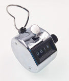 Handheld Tally 4-stelliger mechanischer Palm-Clicker-Zähler mit Metallschlaufe, Silber