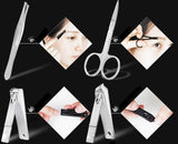 12 x Nagelknipser-Maniküre-Pediküre-Set aus Edelstahl mit tragbarem Reiseetui