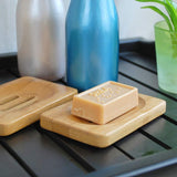 3x Natural bamboo soap dish soap box soap dish storage holder for kitchen home shower bathroom tub